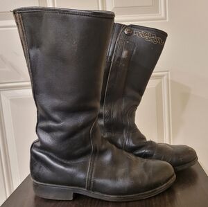 Vintage Italian Malcolm Smith Alpinestars Black Leather Motorcycle Boots